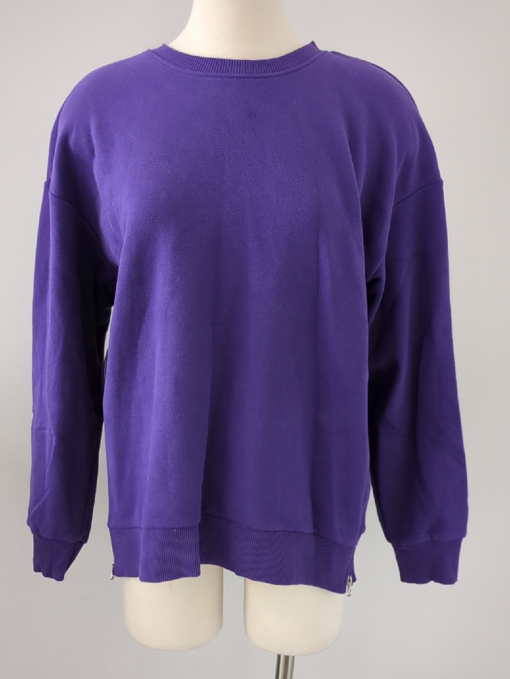 GAP Purple Crewneck Maternity Nursing Sweater Side Zips